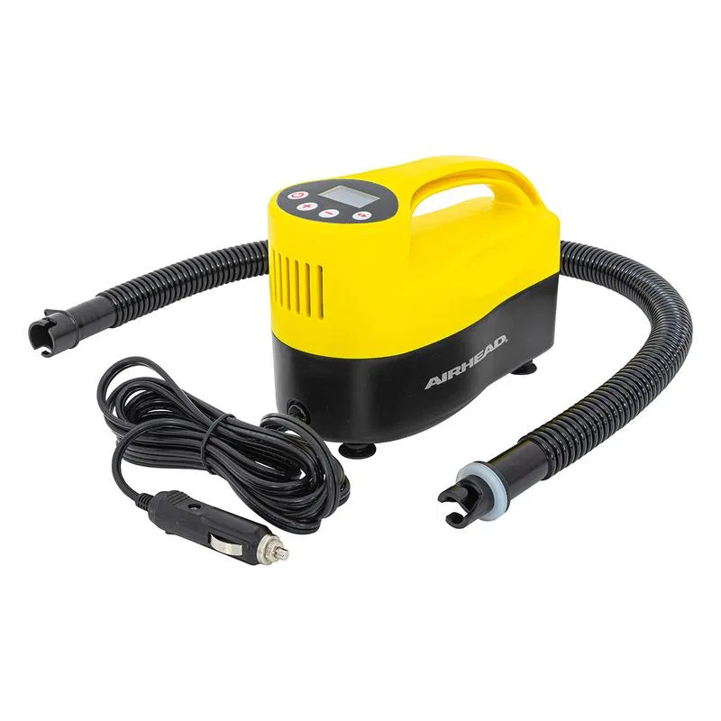 AHSUP-C022 – AIRHEAD Air Pump, Use To Inflate Paddleboards Electric 12 Volt Yellow And Black With Power Cord And Rein...